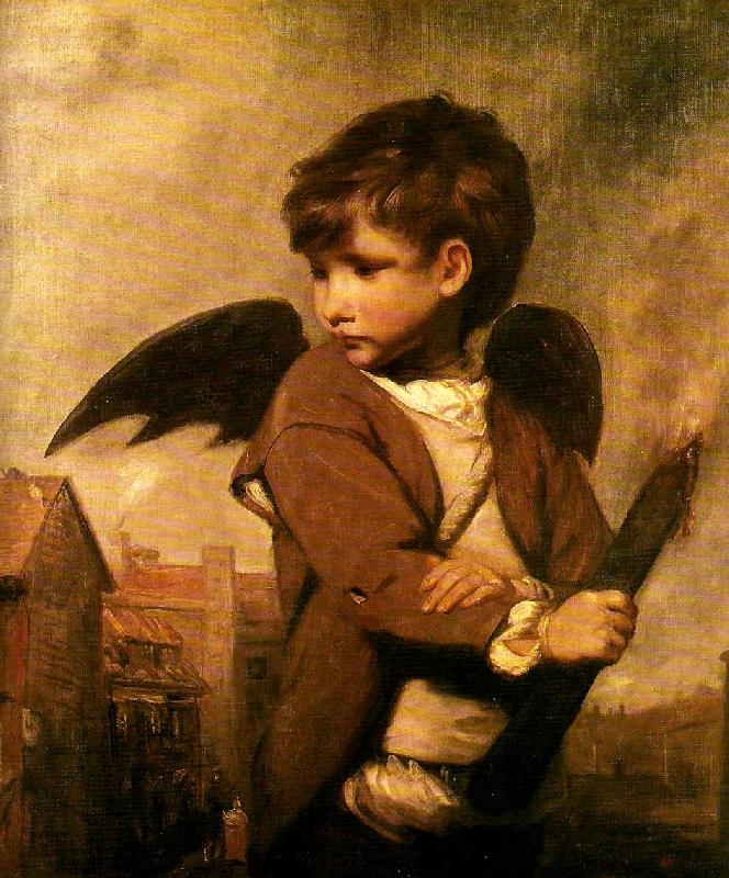 Sir Joshua Reynolds cupid as link boy oil painting picture